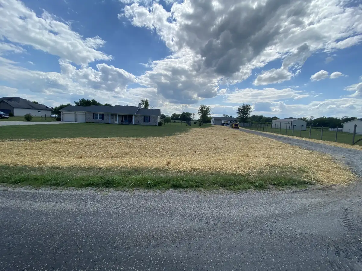 Property grading at a rural lot near East Liberty, Ohio