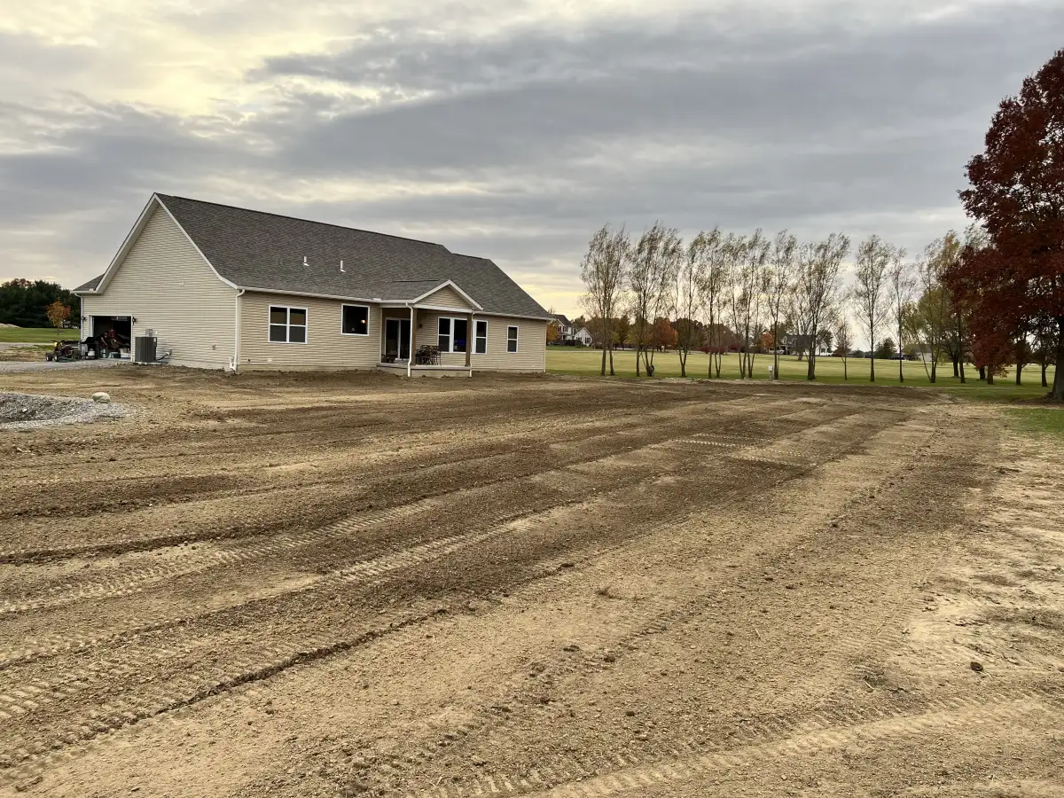 Grading and seeding project at a Plain City, Ohio property
