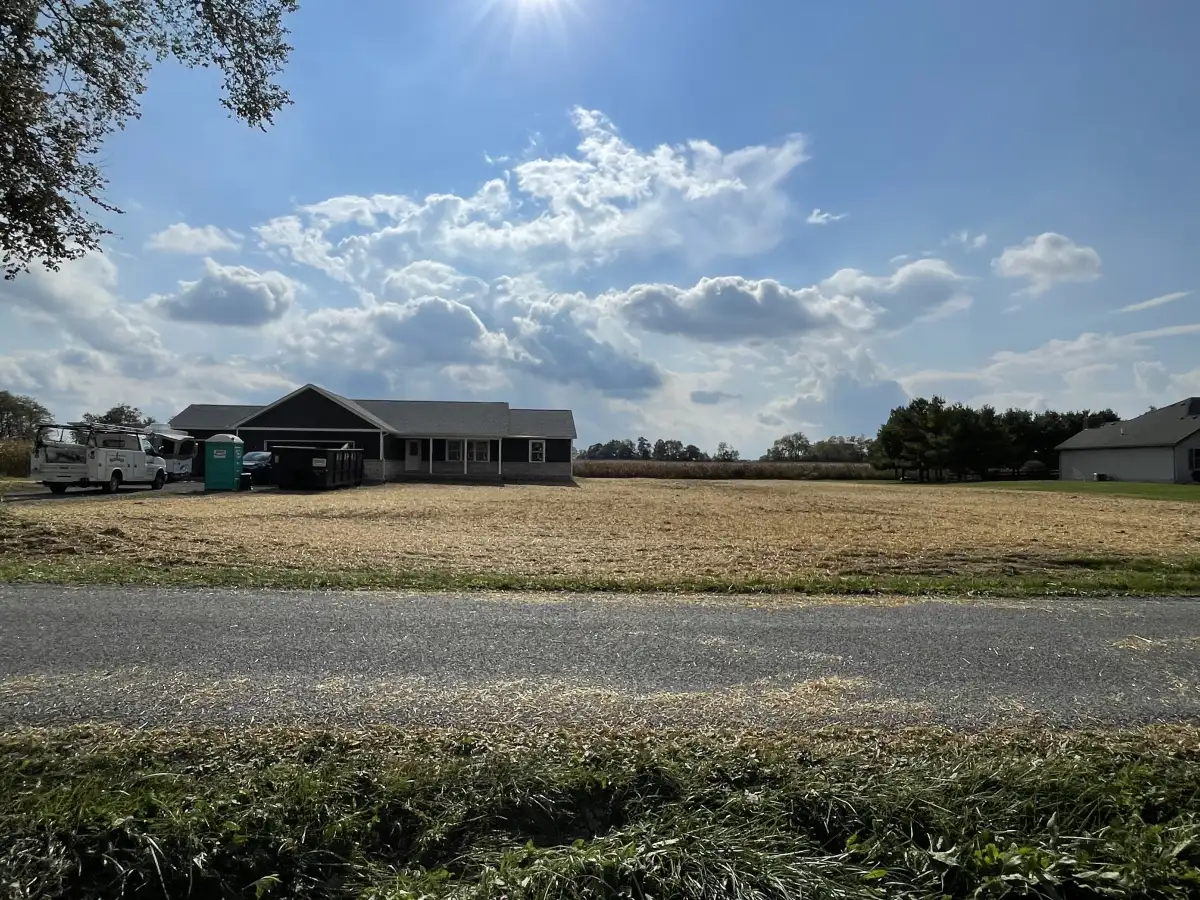 New construction lot grading and seeding in Plain City, Ohio
