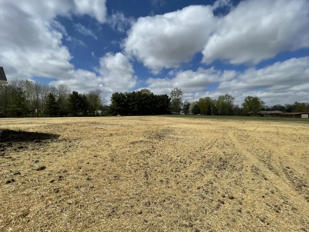 Grading and drainage work at a Bellefontaine, Ohio property