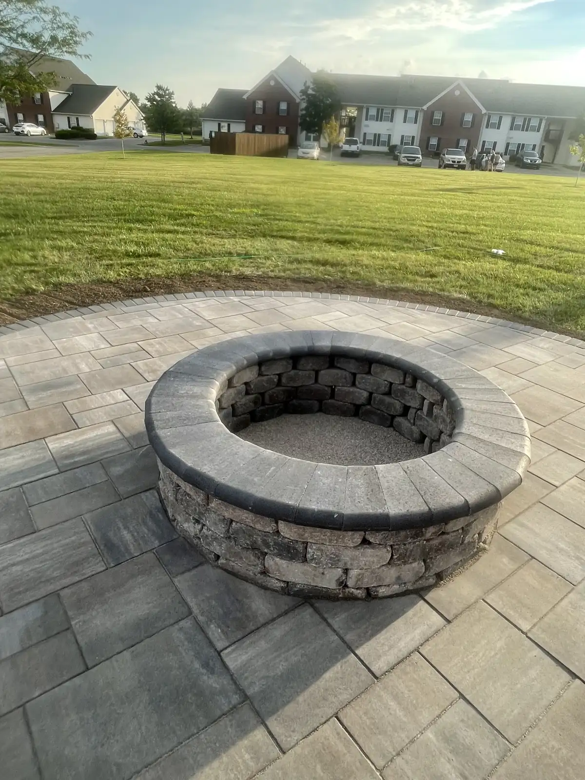 Hardscaping patio and retaining wall project in Marysville, Ohio